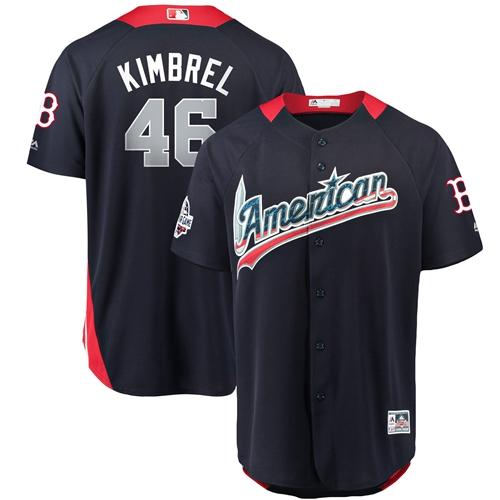 Personalized Red Sox #46 Craig Kimbrel Navy Blue 2018 All-Star American League Stitched Baseball Jersey