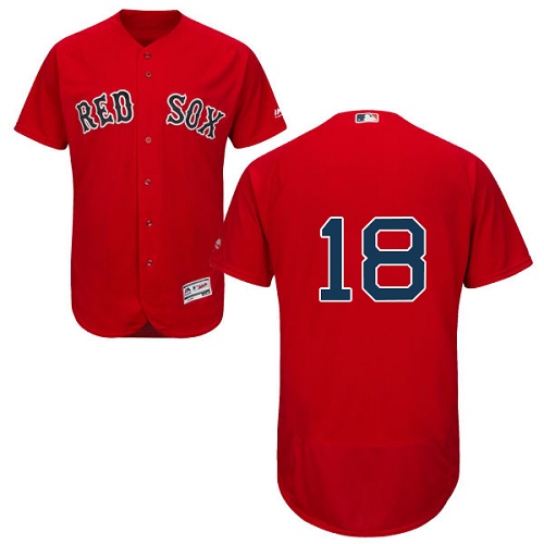 Personalized Red Sox #18 Mitch Moreland Red Flexbase Authentic Collection Stitched Baseball Jersey