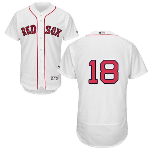 Personalized Red Sox #18 Mitch Moreland White Flexbase Authentic Collection Stitched Baseball Jersey