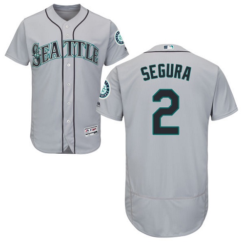 Personalized Mariners #2 Jean Segura Grey Flexbase Authentic Collection Stitched Baseball Jersey