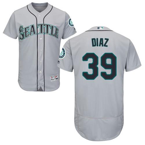 Personalized Mariners #39 Edwin Diaz Grey Flexbase Authentic Collection Stitched Baseball Jersey