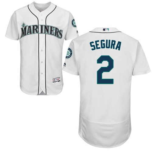 Personalized Mariners #2 Jean Segura White Flexbase Authentic Collection Stitched Baseball Jersey