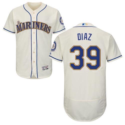 Personalized Mariners #39 Edwin Diaz Cream Flexbase Authentic Collection Stitched Baseball Jersey