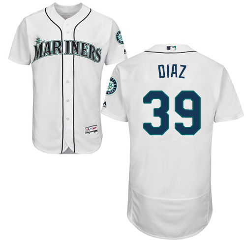 Personalized Mariners #39 Edwin Diaz White Flexbase Authentic Collection Stitched Baseball Jersey