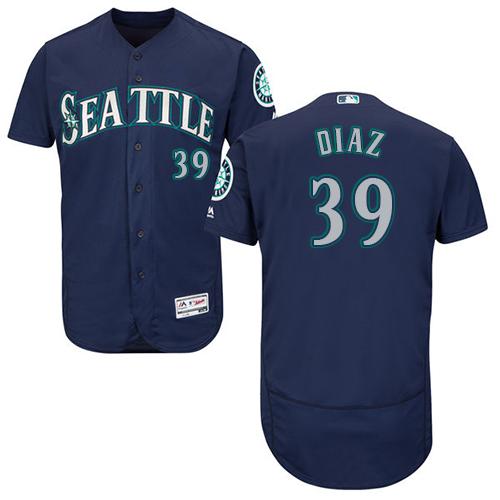 Personalized Mariners #39 Edwin Diaz Navy Blue Flexbase Authentic Collection Stitched Baseball Jersey