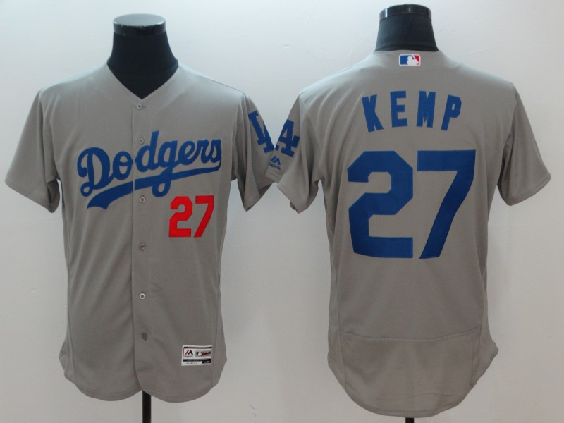 Personalized Dodgers 27 Matt Kemp Gray Flexbase Jersey