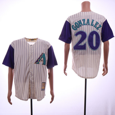 Personalized Diamondbacks 20 Luis Gonzalez Cream Cooperstown Collection Jersey