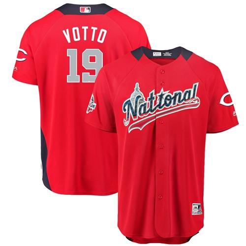 Personalized Reds #19 Joey Votto Red 2018 All-Star National League Stitched Baseball Jersey