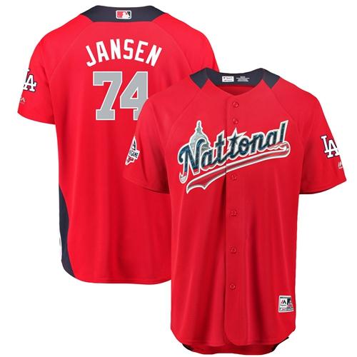 Personalized Dodgers #74 Kenley Jansen Red 2018 All-Star National League Stitched Baseball Jersey