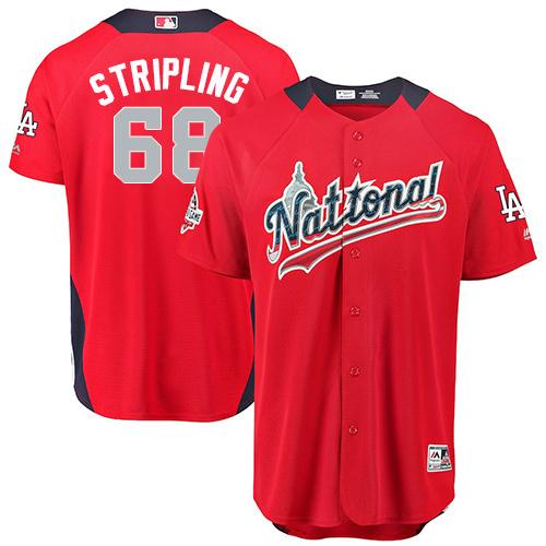 Personalized Dodgers #68 Ross Stripling Red 2018 All-Star National League Stitched Baseball Jersey