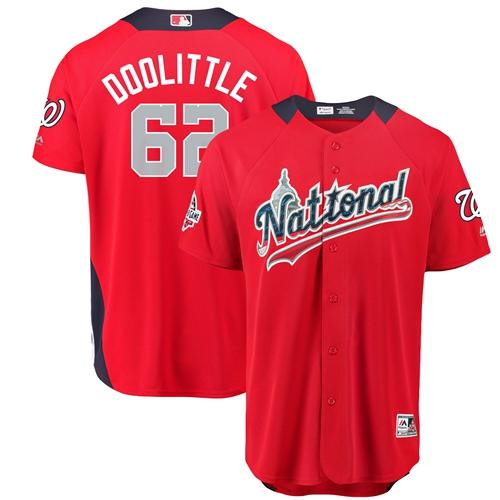 Personalized Nationals #62 Sean Doolittle Red 2018 All-Star National League Stitched Baseball Jersey