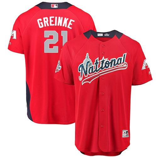 Personalized Diamondbacks #21 Zack Greinke Red 2018 All-Star National League Stitched Baseball Jersey