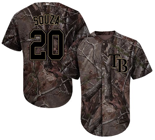 Personalized Rays #20 Steven Souza Camo Realtree Collection Cool Base Stitched Baseball Jersey