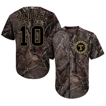 Personalized Rangers #10 Jim Sundberg Camo Realtree Collection Cool Base Stitched Baseball Jersey