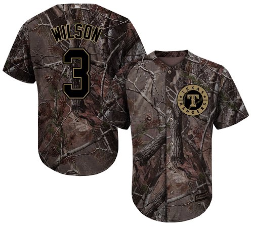 Personalized Rangers #3 Russell Wilson Camo Realtree Collection Cool Base Stitched Baseball Jersey