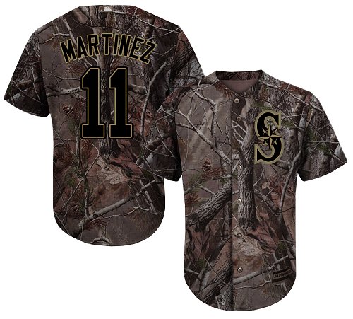 Personalized Mariners #11 Edgar Martinez Camo Realtree Collection Cool Base Stitched Baseball Jersey