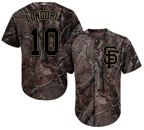 Personalized Giants #10 Evan Longoria Camo Realtree Collection Cool Base Stitched Baseball Jersey