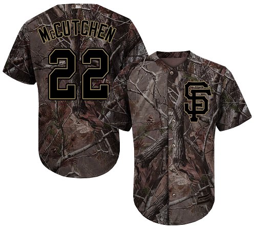 Personalized Giants #22 Andrew McCutchen Camo Realtree Collection Cool Base Stitched Baseball Jersey
