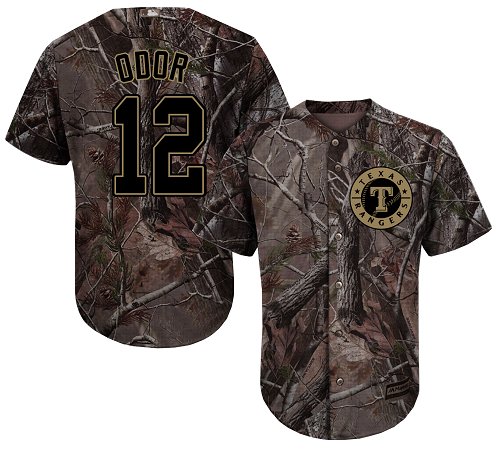 Personalized Rangers #12 Rougned Odor Camo Realtree Collection Cool Base Stitched Youth Baseball Jersey