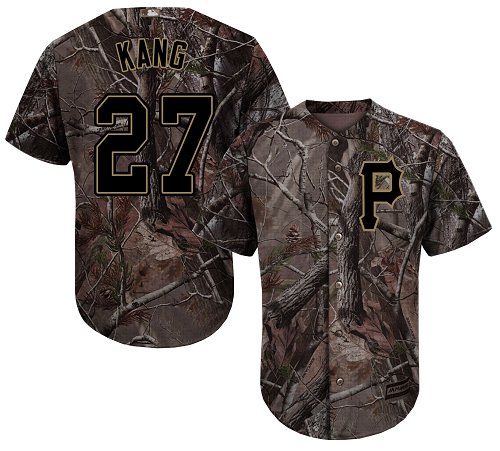 Personalized Pirates #27 Jung-ho Kang Camo Realtree Collection Cool Base Stitched Youth Baseball Jersey