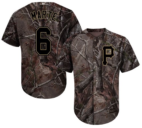 Personalized Pirates #6 Starling Marte Camo Realtree Collection Cool Base Stitched Youth Baseball Jersey
