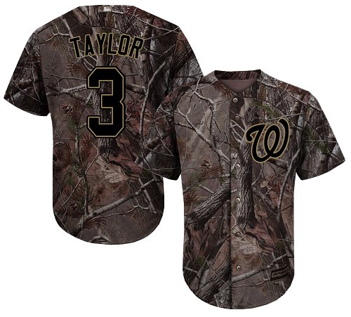 Personalized Nationals #3 Michael Taylor Camo Realtree Collection Cool Base Stitched Youth Baseball Jersey