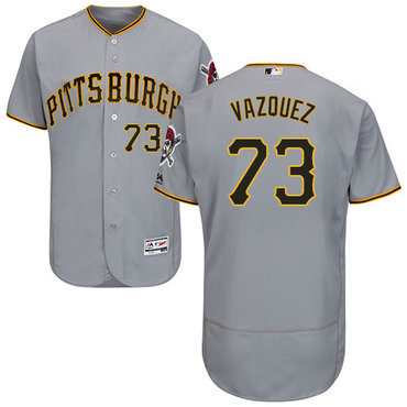 Personalized Pirates #73 Felipe Vazquez Grey Flexbase Authentic Collection Stitched Baseball Jersey