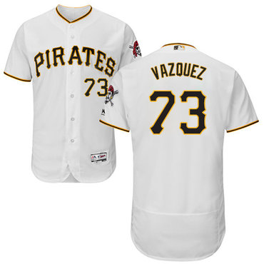 Personalized Pirates #73 Felipe Vazquez White Flexbase Authentic Collection Stitched Baseball Jersey
