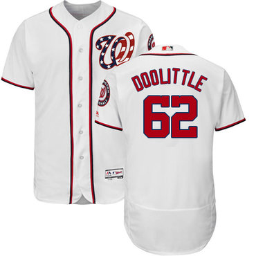 Personalized Nationals #62 Sean Doolittle White Flexbase Authentic Collection Stitched Baseball Jersey