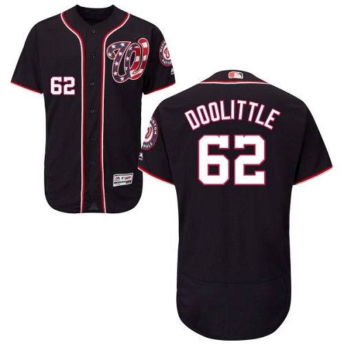 Personalized Nationals #62 Sean Doolittle Navy Blue Flexbase Authentic Collection Stitched Baseball Jersey