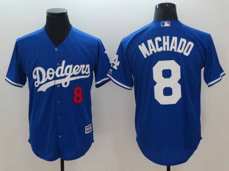 Personalized Dodgers 8 Manny Machado Royal Cool Base Jersey