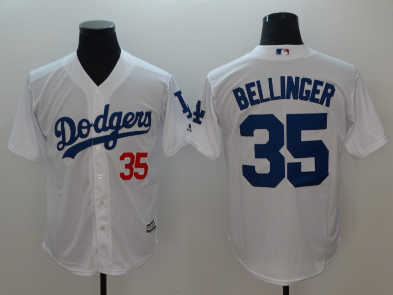 Personalized Dodgers 35 Cody Bellinger White Cool Base Jersey