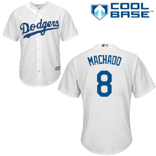 Personalized Dodgers #8 Manny Machado White New Cool Base Stitched Baseball Jersey