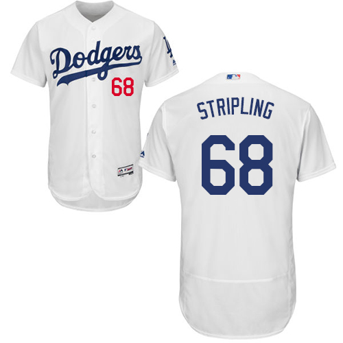 Personalized Dodgers #68 Ross Stripling White Flexbase Authentic Collection Stitched Baseball Jersey
