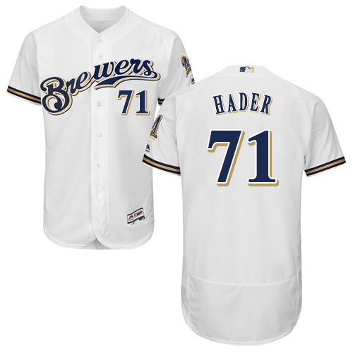 Personalized Brewers #71 Josh Hader White Flexbase Authentic Collection Stitched Baseball Jersey
