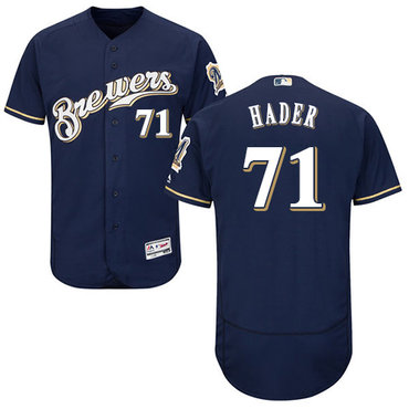 Personalized Brewers #71 Josh Hader Navy Blue Flexbase Authentic Collection Stitched Baseball Jersey