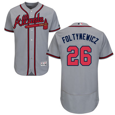 Personalized Braves #26 Mike Foltynewicz Grey Flexbase Authentic Collection Stitched Baseball Jersey