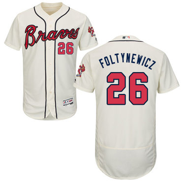 Personalized Braves #26 Mike Foltynewicz Cream Flexbase Authentic Collection Stitched Baseball Jersey