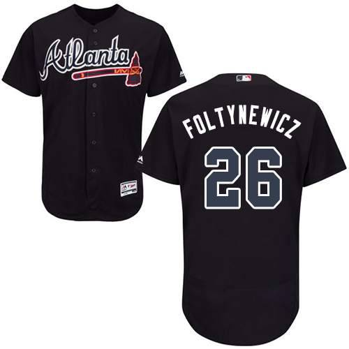Personalized Braves #26 Mike Foltynewicz Navy Blue Flexbase Authentic Collection Stitched Baseball Jersey