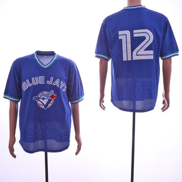 Personalized Blue Jays 12 Roberto Alomar Blue Mesh Throwback Jersey