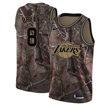 Personalized Lakers #8 Kobe Bryant Camo Youth NBA Swingman Realtree Collection Jersey