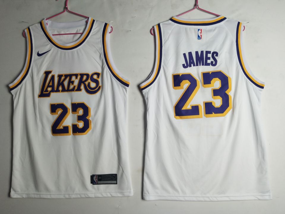 Personalized Lakers 23 Lebron James White Swingman Jersey