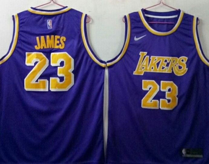Personalized Lakers 23 Lebron James Purple Swingman Jersey