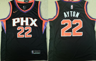 Personalized Suns 22 Deandre Ayton Black Swingman Jersey(Without The Sponsor Logo)