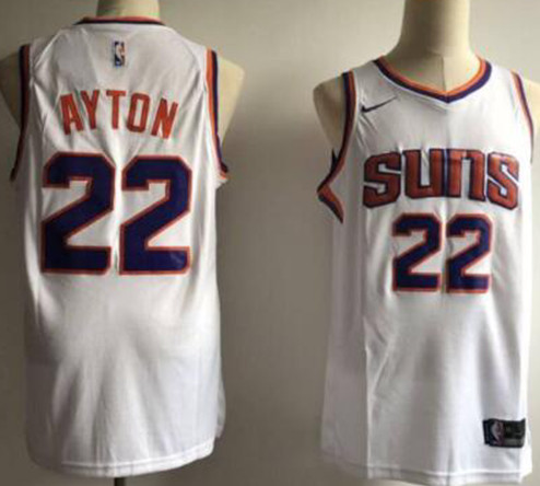 Personalized Suns 22 Deandre Ayton White Swingman Jersey(Without The Sponsor Logo)