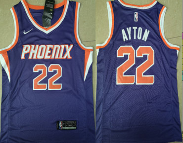 Personalized Suns 22 Deandre Ayton Purple Swingman Jersey(Without The Sponsor Logo)