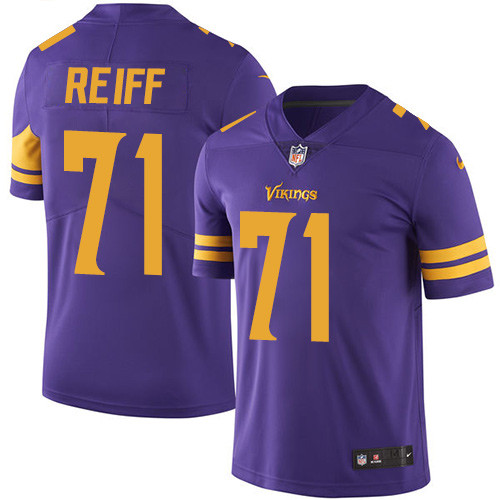 Personalized Vikings #71 Riley Reiff Purple Men’s Stitched NFL Limited Rush Jersey