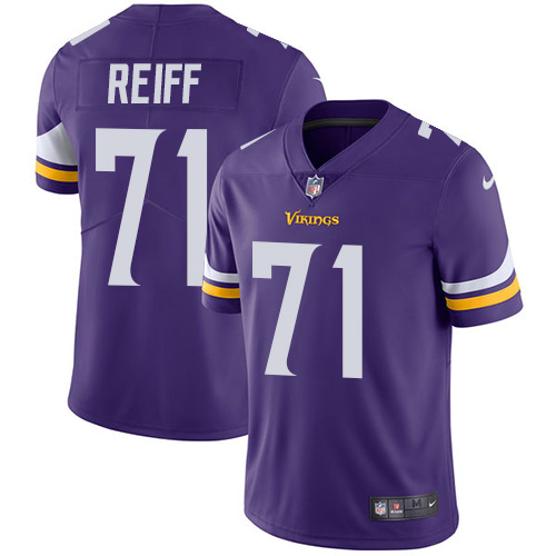Personalized Vikings #71 Riley Reiff Purple Team Color Men’s Stitched NFL Untouchable Limited Jersey