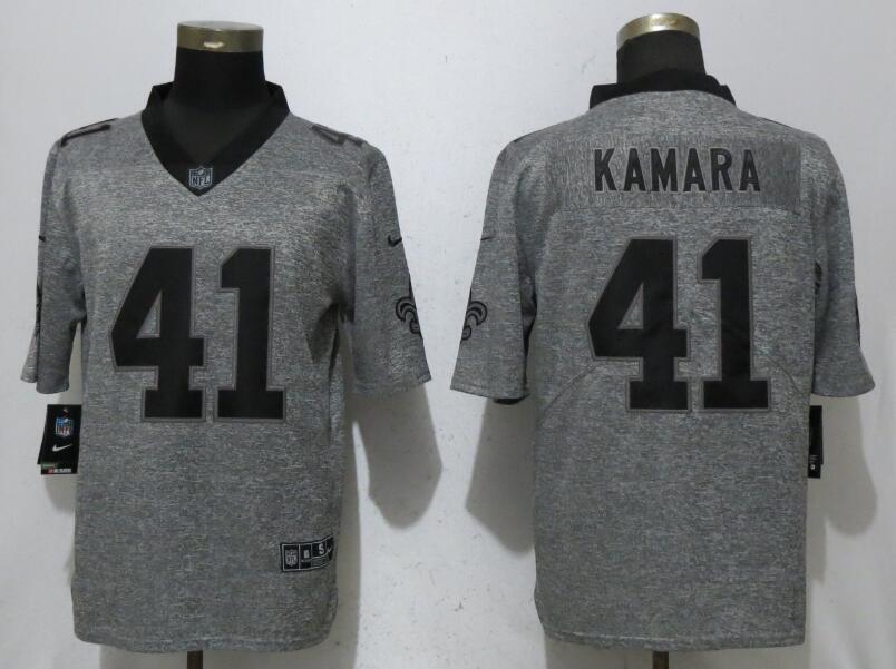 Personalized Saints 41 Alvin Kamara Gray Gridiron Gray Untouchable Limited Jersey