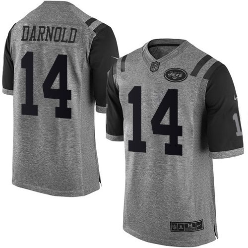 Personalized Jets #14 Sam Darnold Gray Men’s Stitched NFL Limited Gridiron Gray Jersey